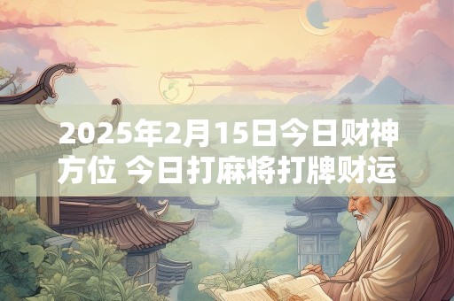 2025年2月15日今日财神方位 今日打麻将打牌财运方位