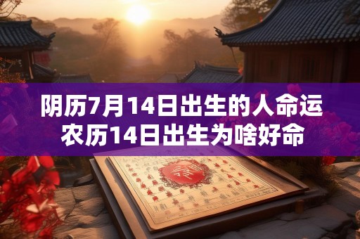 阴历7月14日出生的人命运 农历14日出生为啥好命