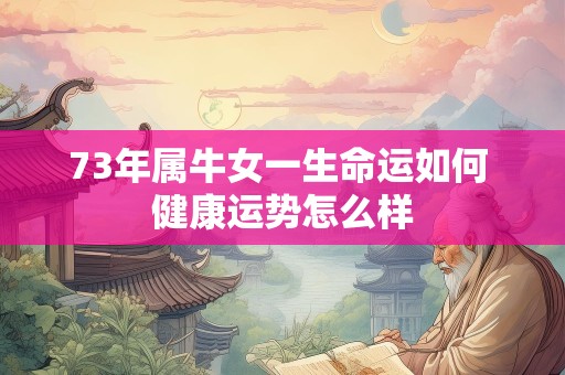 73年属牛女一生命运如何 健康运势怎么样