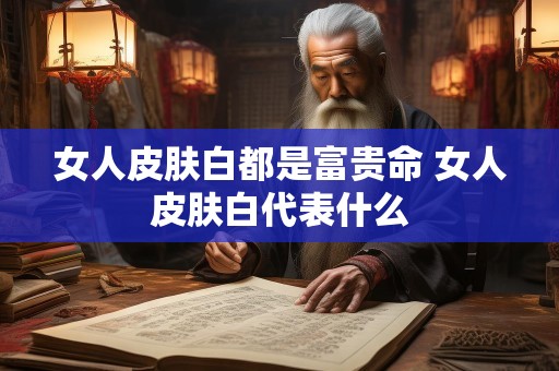 女人皮肤白都是富贵命 女人皮肤白代表什么
