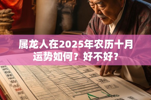 属龙人在2025年农历十月运势如何？好不好？