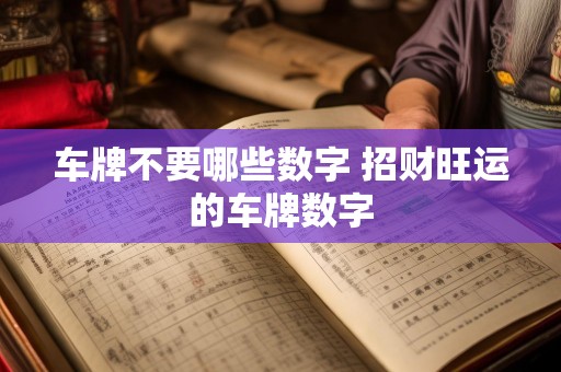 车牌不要哪些数字 招财旺运的车牌数字