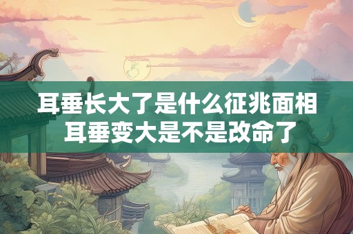 耳垂长大了是什么征兆面相 耳垂变大是不是改命了