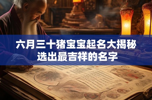六月三十猪宝宝起名大揭秘 选出最吉祥的名字