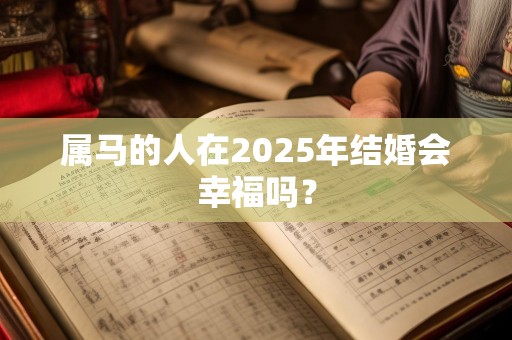 属马的人在2025年结婚会幸福吗？