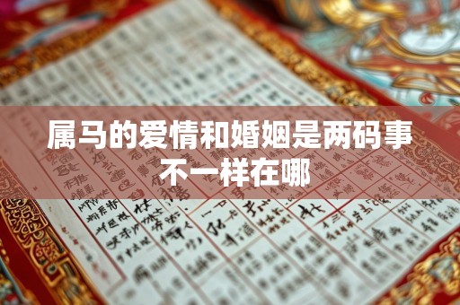 属马的爱情和婚姻是两码事 不一样在哪