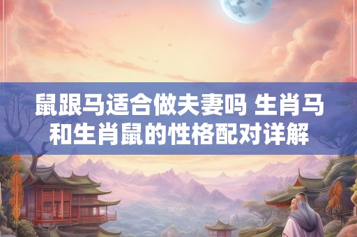 鼠跟马适合做夫妻吗 生肖马和生肖鼠的性格配对详解
