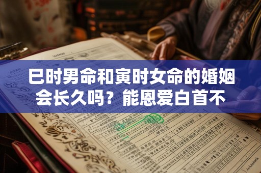 巳时男命和寅时女命的婚姻会长久吗？能恩爱白首不