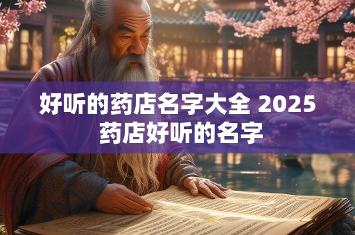 好听的药店名字大全 2025 药店好听的名字