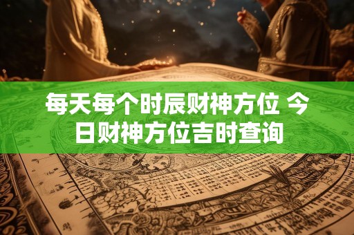 每天每个时辰财神方位 今日财神方位吉时查询