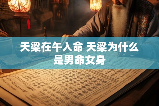 天梁在午入命 天梁为什么是男命女身