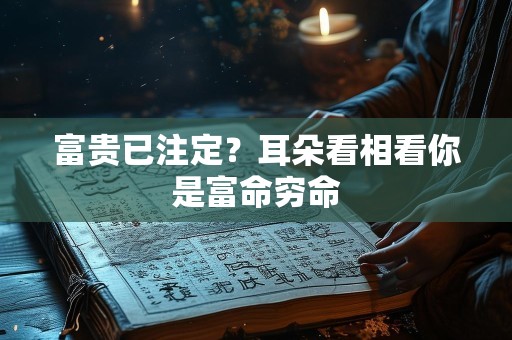 富贵已注定？耳朵看相看你是富命穷命