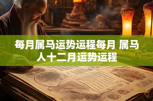 每月属马运势运程每月 属马人十二月运势运程