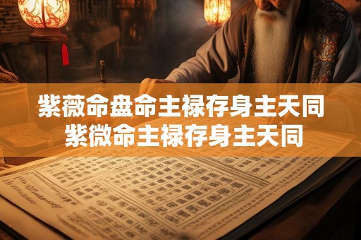 紫薇命盘命主禄存身主天同 紫微命主禄存身主天同
