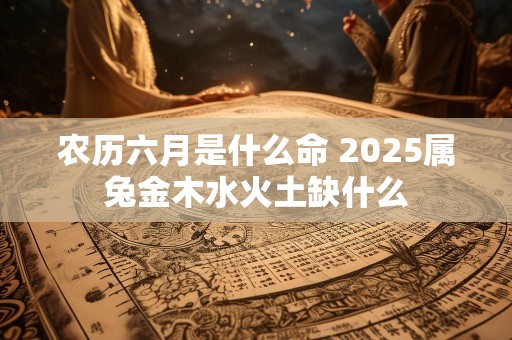 农历六月是什么命 2025属兔金木水火土缺什么
