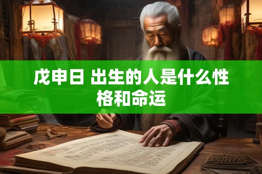 戊申日 出生的人是什么性格和命运