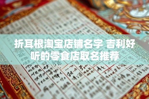 折耳根淘宝店铺名字 吉利好听的零食店取名推荐