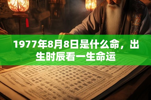 1977年8月8日是什么命，出生时辰看一生命运