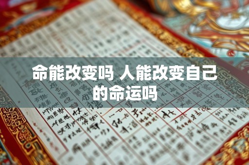 命能改变吗 人能改变自己的命运吗
