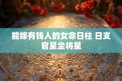 能嫁有钱人的女命日柱 日支官星坐将星