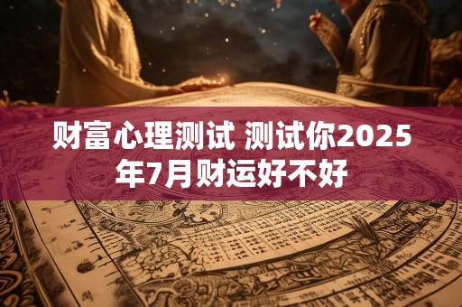 财富心理测试 测试你2025年7月财运好不好