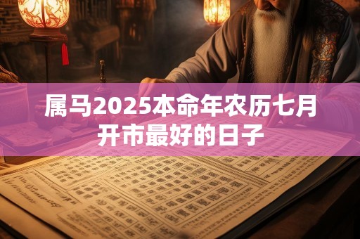 属马2025本命年农历七月开市最好的日子