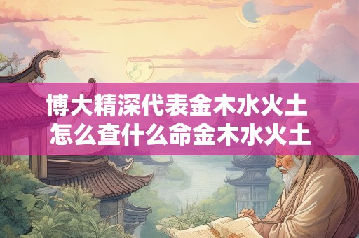 博大精深代表金木水火土 怎么查什么命金木水火土