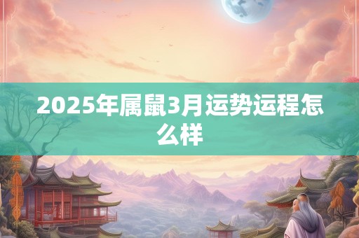 2025年属鼠3月运势运程怎么样