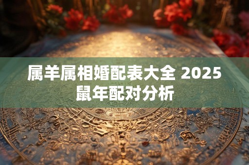属羊属相婚配表大全 2025鼠年配对分析