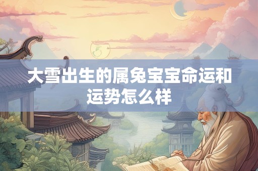 大雪出生的属兔宝宝命运和运势怎么样