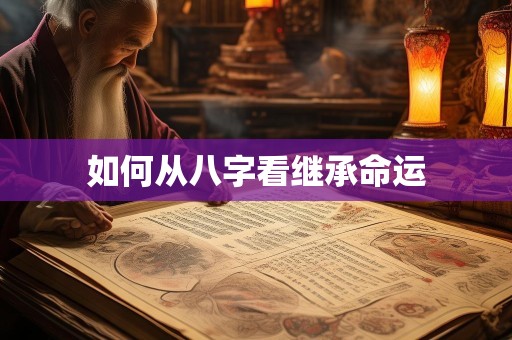 如何从八字看继承命运