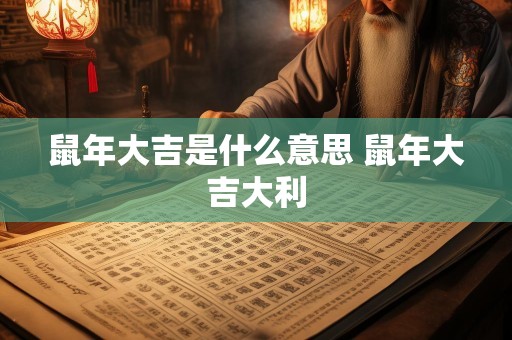 鼠年大吉是什么意思 鼠年大吉大利