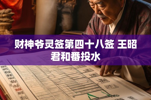 财神爷灵签第四十八签 王昭君和番投水