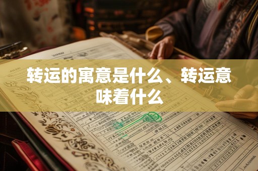 转运的寓意是什么、转运意味着什么