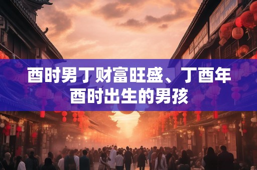 酉时男丁财富旺盛、丁酉年酉时出生的男孩