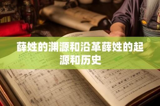 薛姓的渊源和沿革薛姓的起源和历史