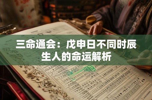 三命通会：戊申日不同时辰生人的命运解析