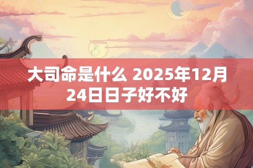 大司命是什么 2025年12月24日日子好不好
