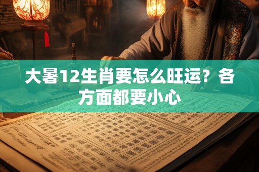 大暑12生肖要怎么旺运？各方面都要小心