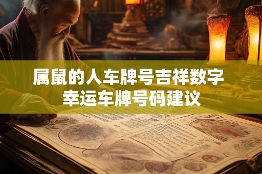 属鼠的人车牌号吉祥数字 幸运车牌号码建议