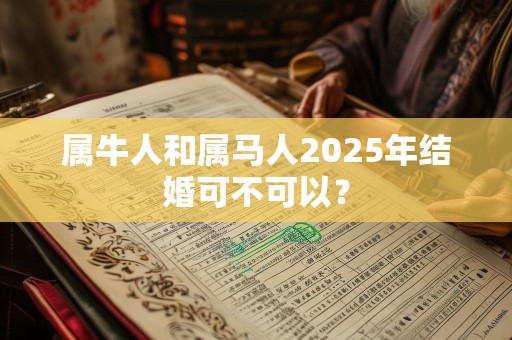 属牛人和属马人2025年结婚可不可以？