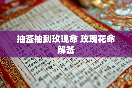 抽签抽到玫瑰命 玫瑰花命解签