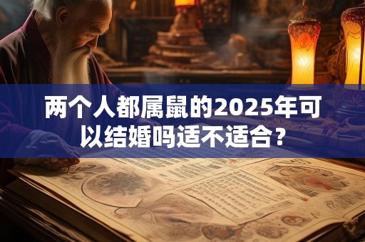 两个人都属鼠的2025年可以结婚吗适不适合？