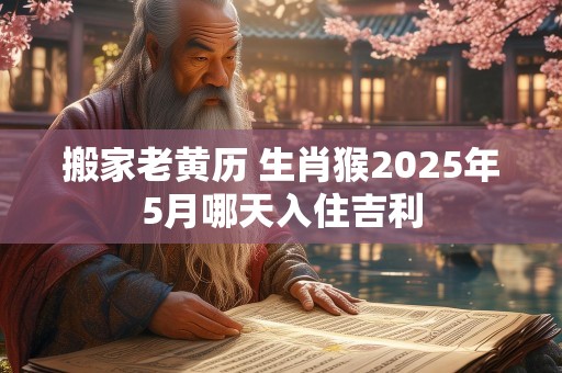 搬家老黄历 生肖猴2025年5月哪天入住吉利
