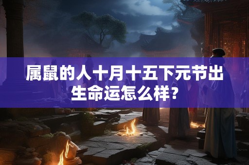 属鼠的人十月十五下元节出生命运怎么样？