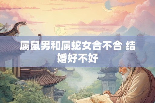 属鼠男和属蛇女合不合 结婚好不好