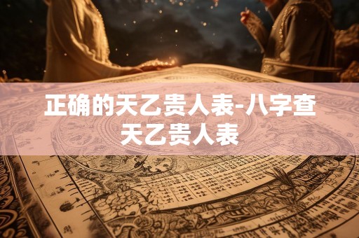 正确的天乙贵人表-八字查天乙贵人表