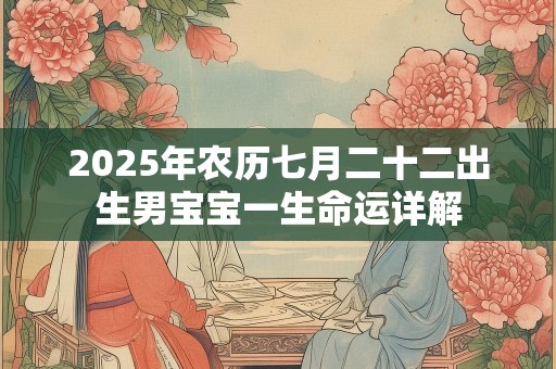 2025年农历七月二十二出生男宝宝一生命运详解