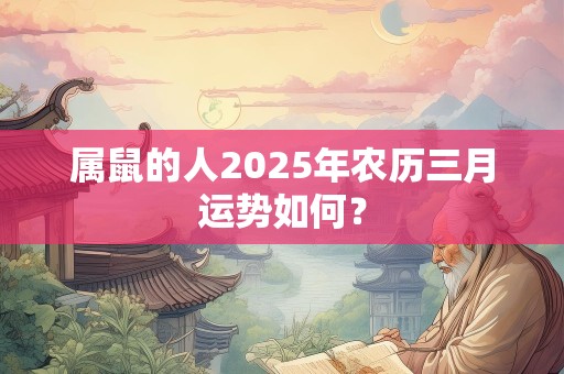 属鼠的人2025年农历三月运势如何？