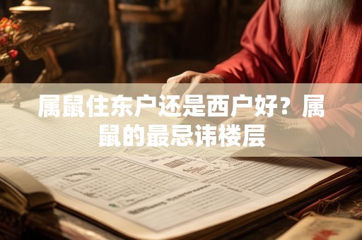 属鼠住东户还是西户好？属鼠的最忌讳楼层